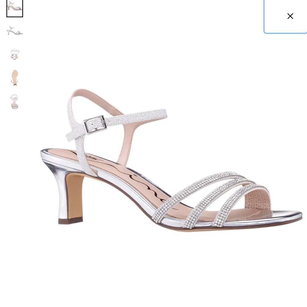 Nina Silver Strappy Heels